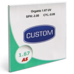 عدسی آنتی رفلکس فشرده برند کاستوم 1.67 CUSTOM AS ORGANIC SHMC