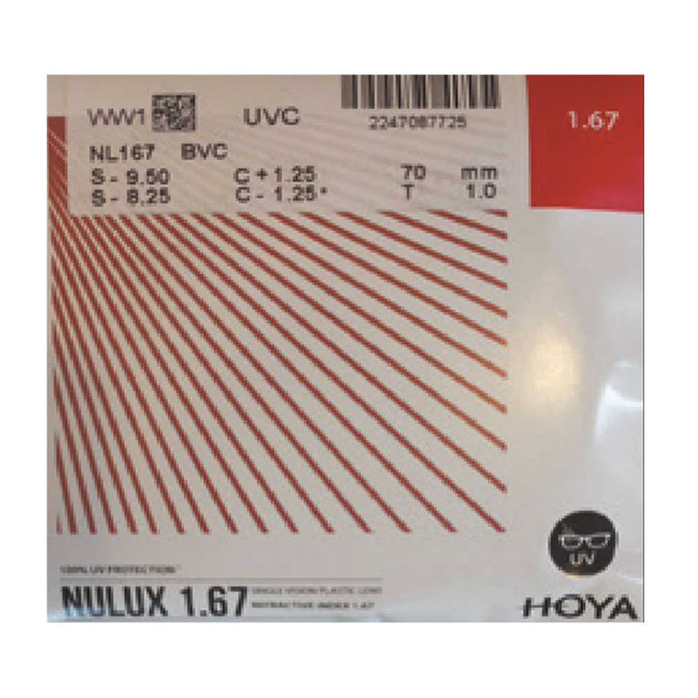 عدسی فشرده آسفریک هویا HOYA NULUX 1.67