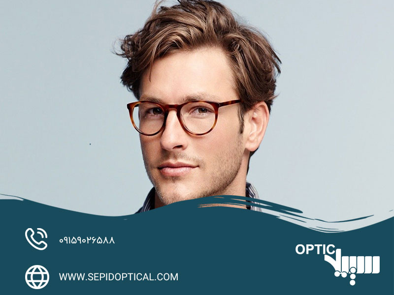 عینک طبی مردانه با فریم گرد