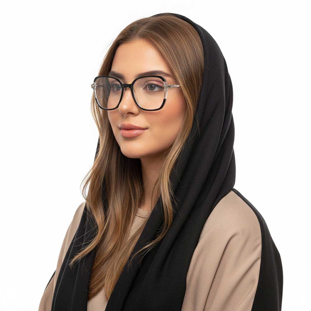 عینک طبی مردانه ROCAWEAR RW-2322. روی صورت مدل دختر