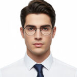 عینک طبی مردانه گرد فلزی برند Eddi کد A4515