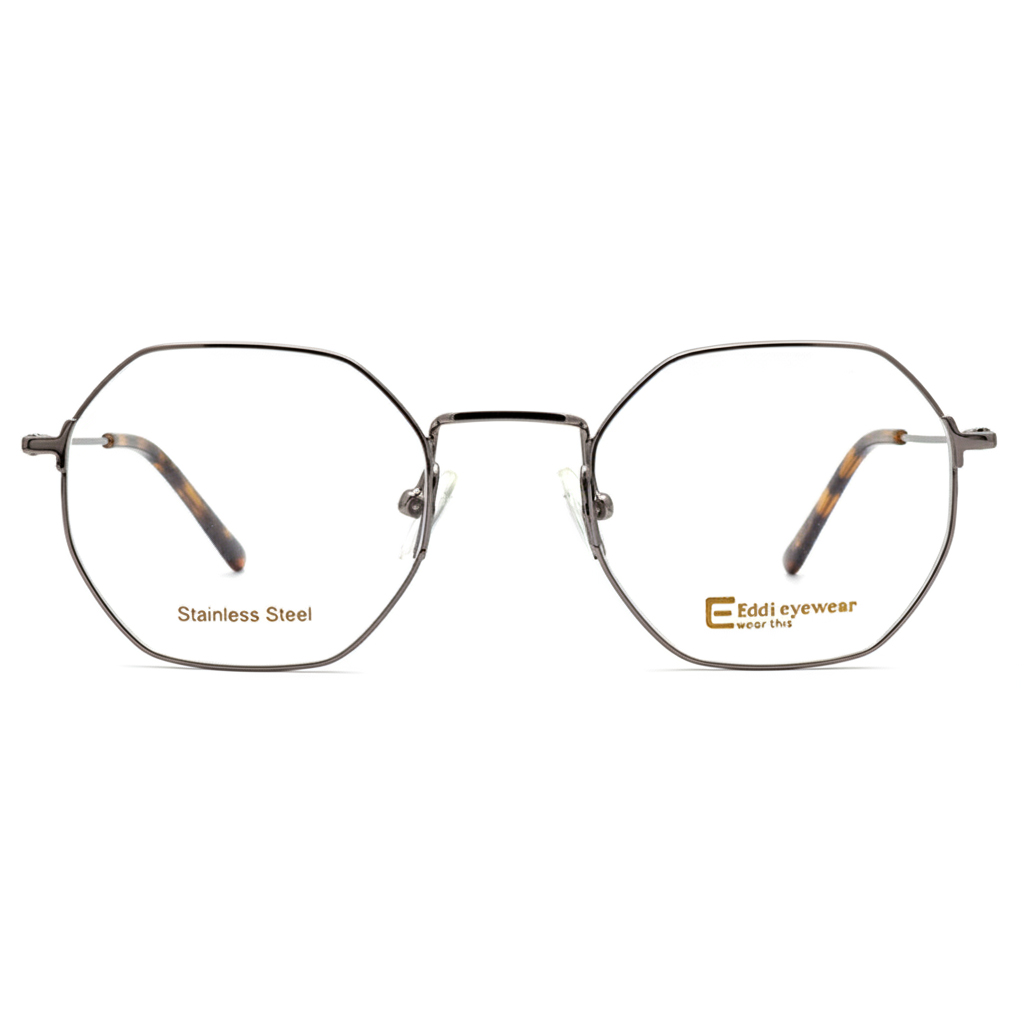 عینک طبی شش ضلعی فلزی Eddi 4428