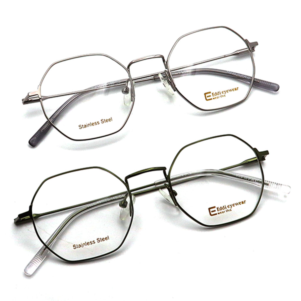 عینک طبی شش ضلعی فلزی Eddi 4428