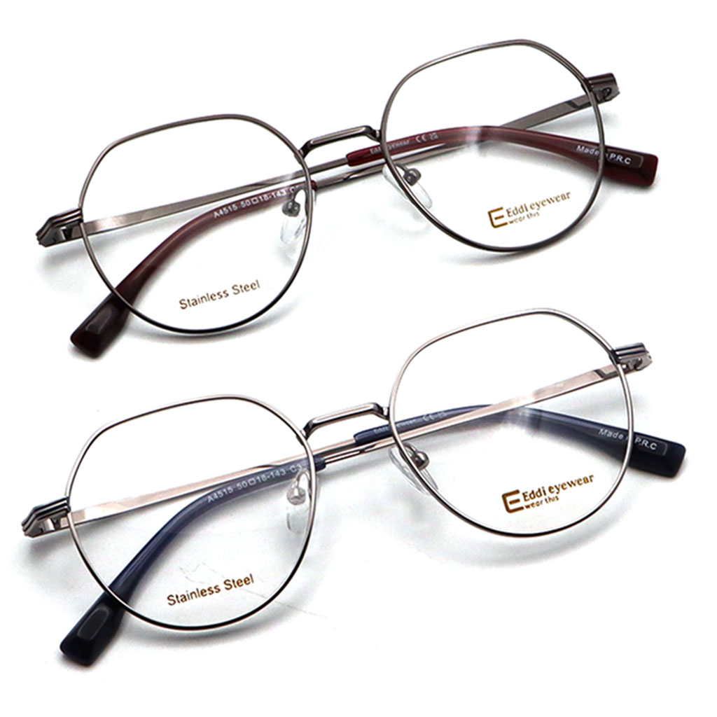 عینک طبی مردانه گرد فلزی برند Eddi کد A4515