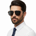 عینک آفتابی مردانه خلبانی بند Eddi کد 1972