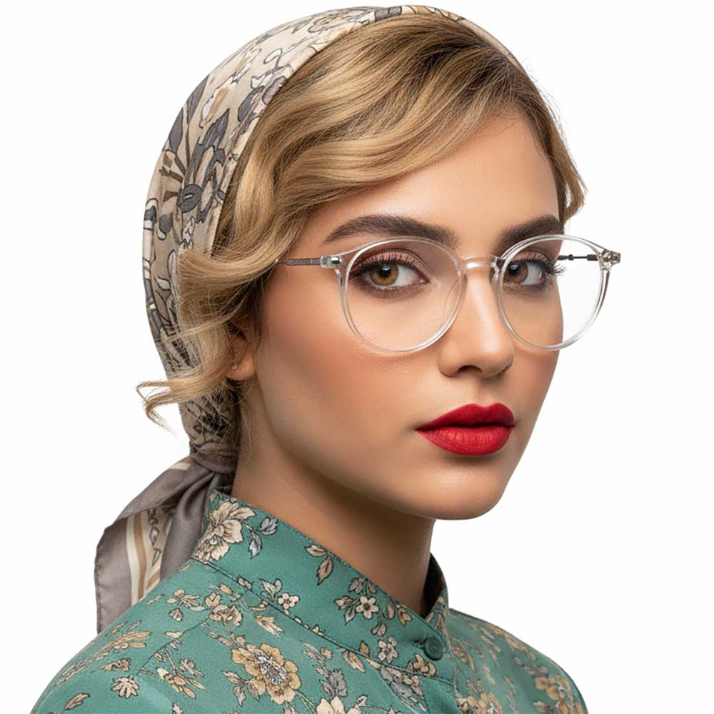 عینک طبی گرد کریستالی یخی Hickmann HI4003