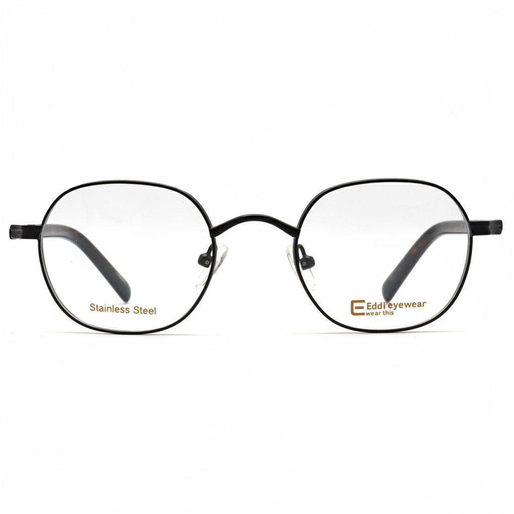 عینک طبی گرد فلزی برند Eddi کد 4357