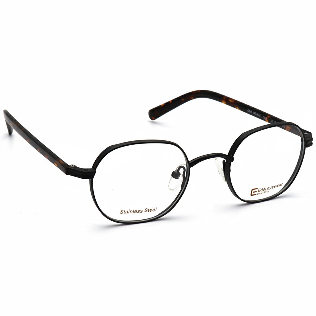 عینک طبی گرد فلزی برند Eddi کد 4357